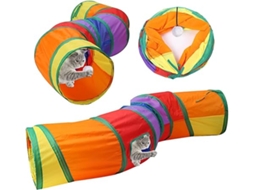 Brinquedo de Túnel para Gatos Interior, Interativo de Duas Vias, Adequado Gatinhos, Dobrável, Educativo, Divertido, Ergonômico, Uso Diário STELASPLEN