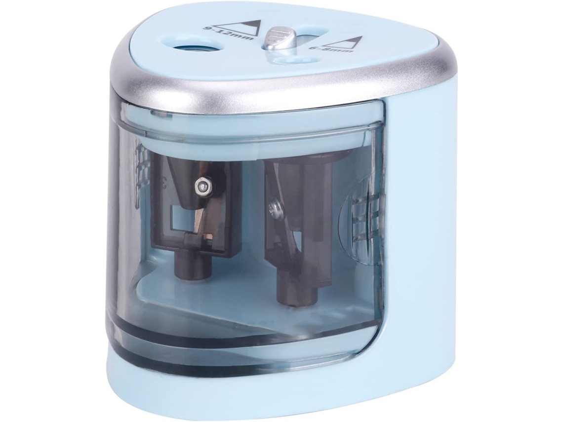 Apontador de lápis elétrico multifuncional automático de 2 furos Slowmoose operado por bateria