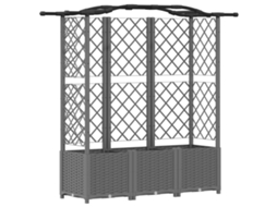 Conjunto 1 Canteiro De Jardim Elevado Vidaxl Cinzento-claro Polipropileno (163 X 40 X 138 Cm)