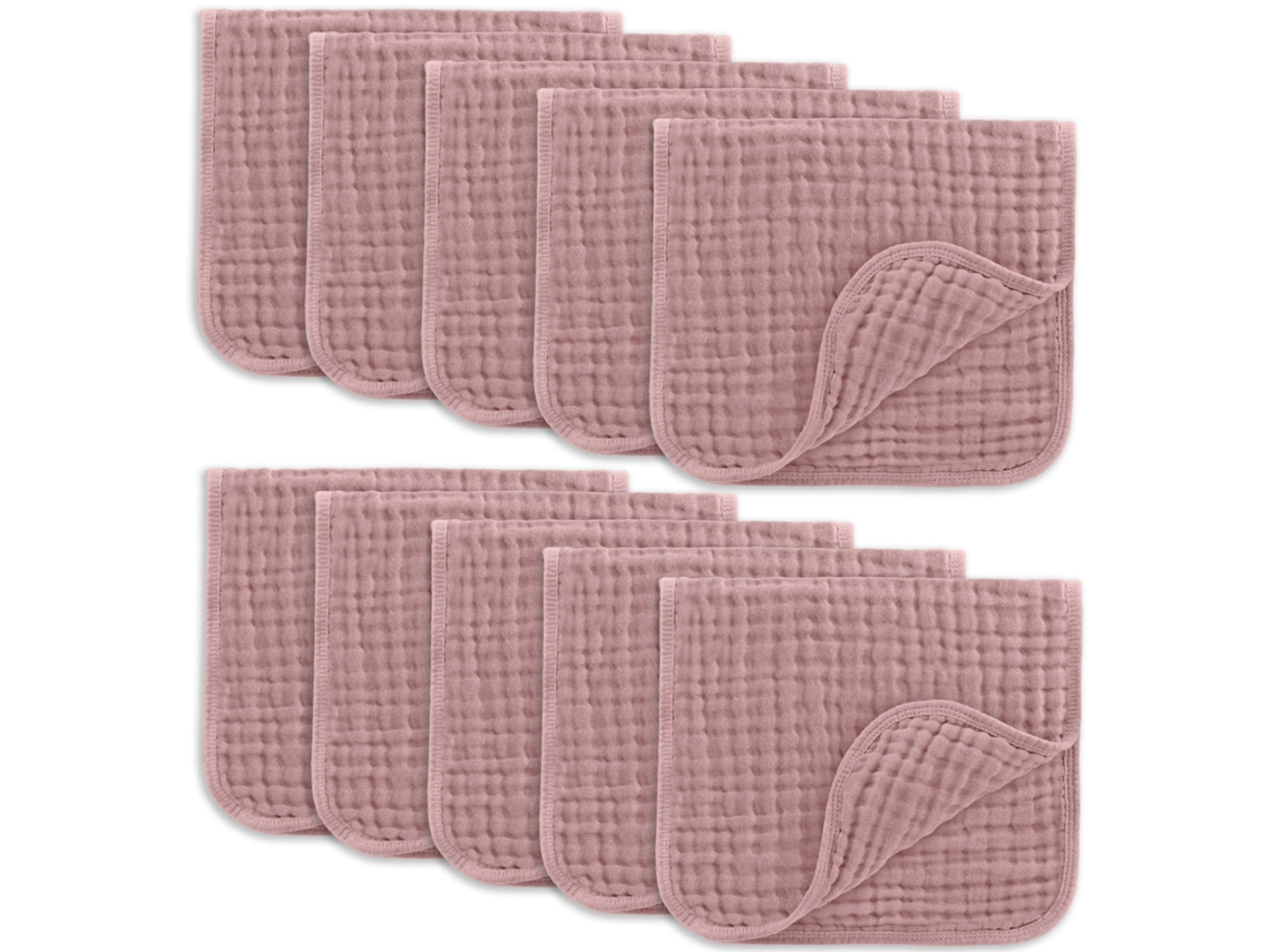 Babador de gaze YUNZII com rosas cinza médio, 30x30cm, 20g