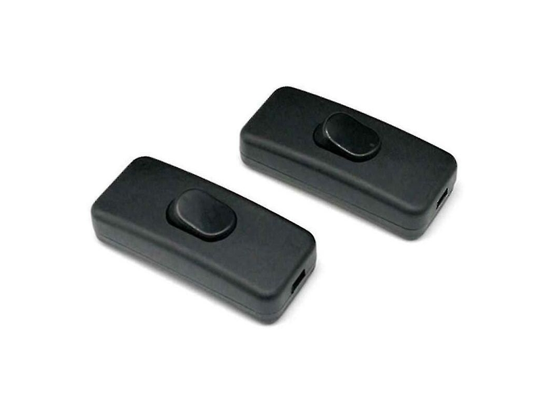 Interruptor De Fio Inline Em Plástico Pp/pvc Preto Para Lâmpadas Domésticas 2 Unidades