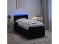 Vidaxl Cama Box Spring Com Colchão Preto 90 X 190 Cm Veludo