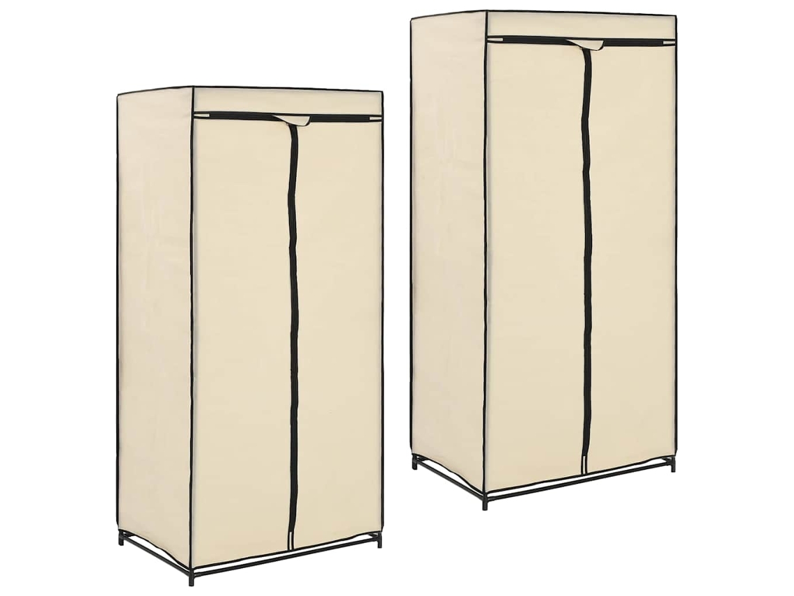 Vidaxl Roupeiros 2 Pcs 75x50x160 Cm Creme