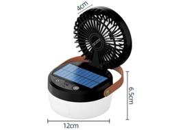 Ventilador Portátil EIFSON Dobrável com Lanterna Recarregávelpreto