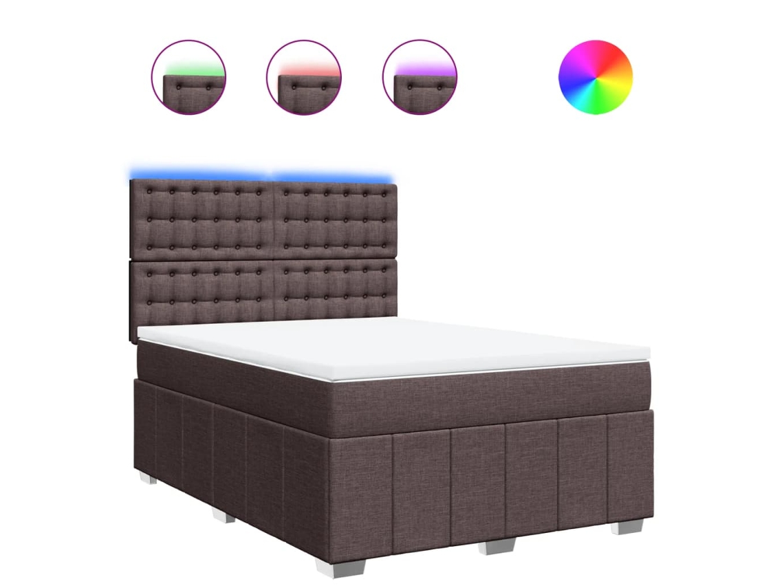 Box Spring Bed, Box Spring Beds Vidaxl Marrom Tecido (140 X 200 Cm)
