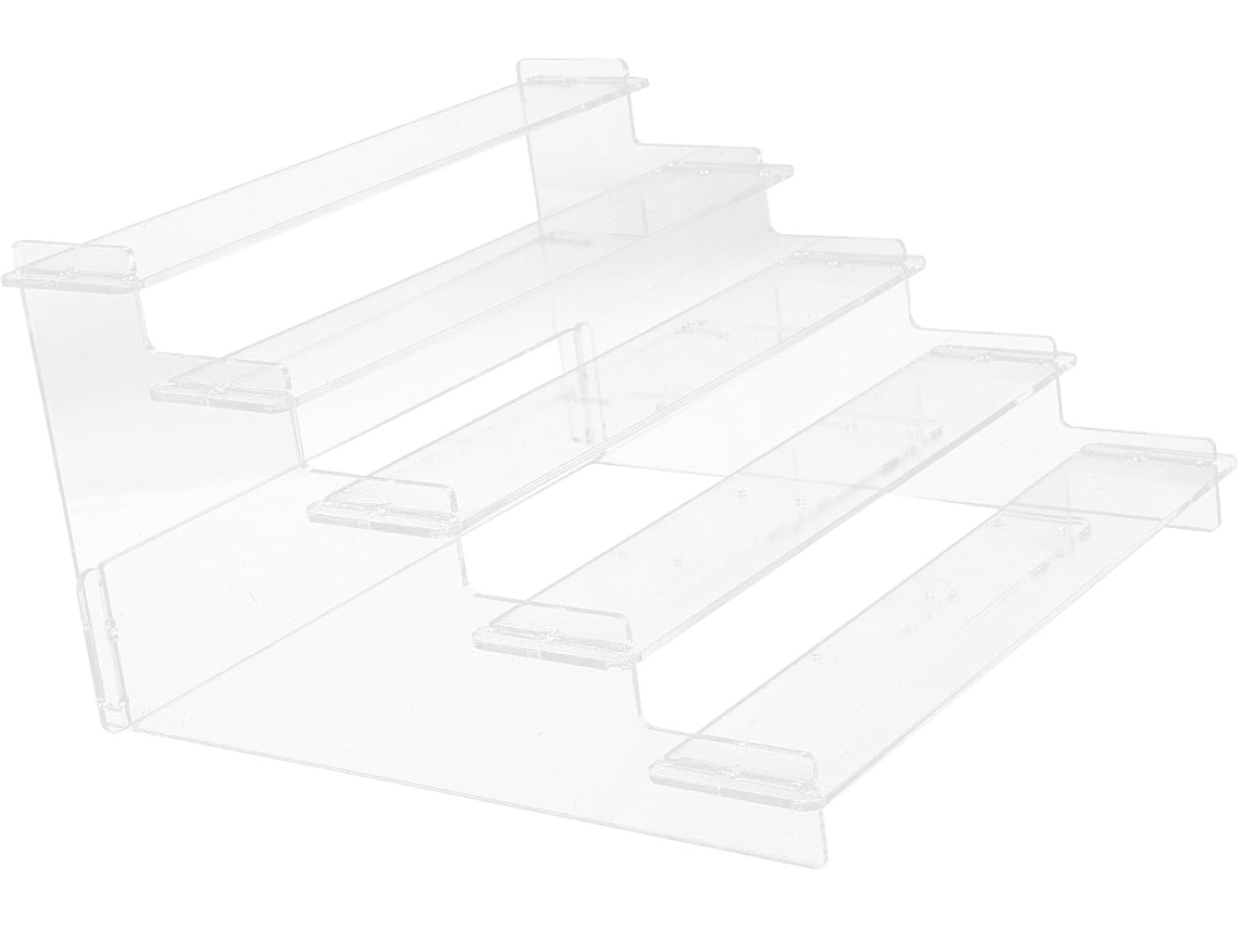 Prateleira Organizadora Transparente Em Acrílico, Estilo Escada, Fácil De Montar, Com Várias Camadas, Ideal Para Exibir