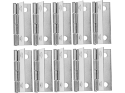 Conjunto De 20 Dobradiças Planas Pequenas Em Aço Inoxidável Com Furo