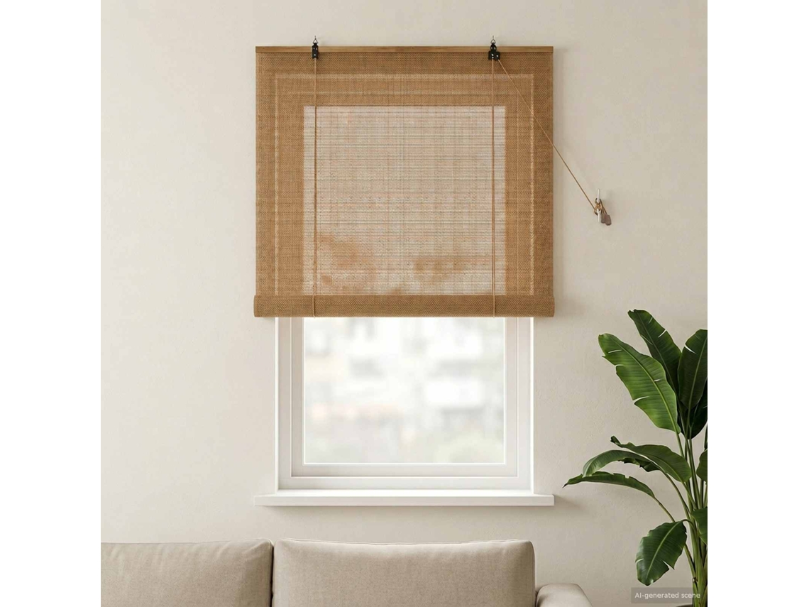 Vidaxl Estores De Rolo Castanho 80 X 160 Cm Bambu
