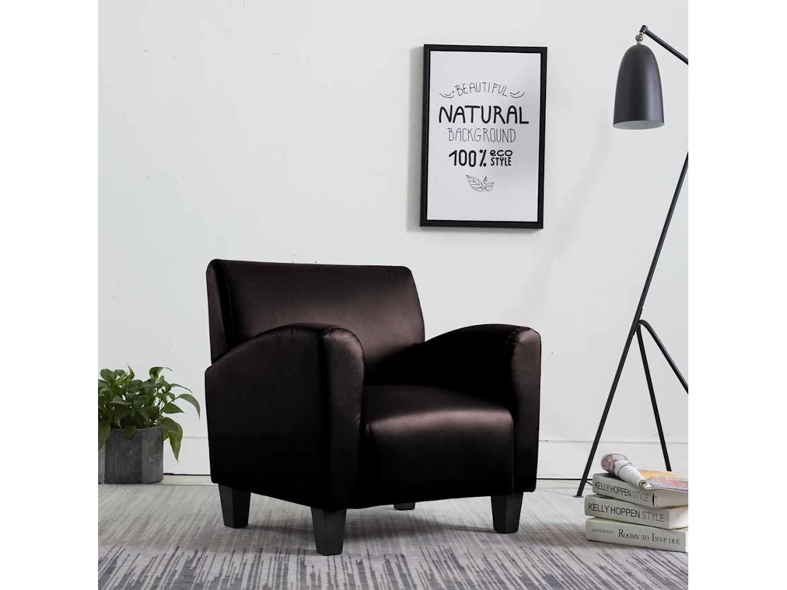 Vidaxl Poltrona Couro Artificial Castanho-escuro