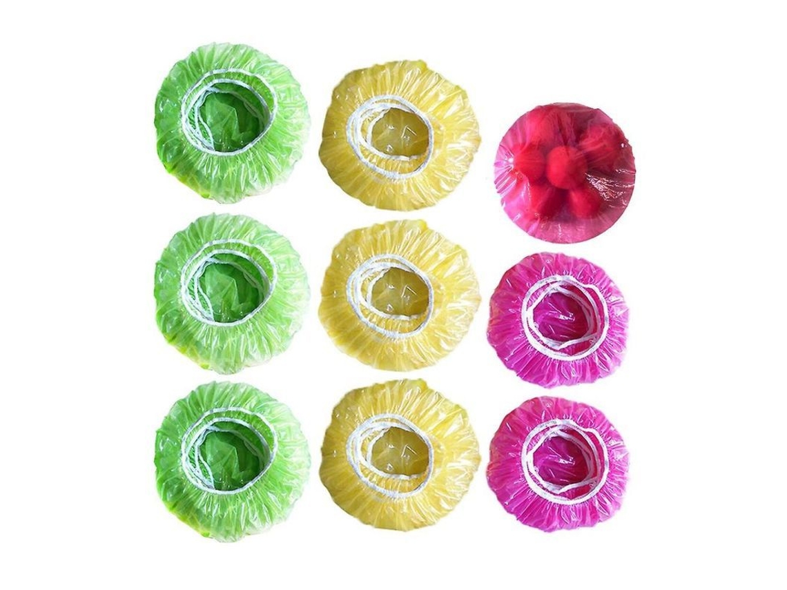 2026 100 Tapa Elástica para Almacenamiento de Alimentos Reutilizable Stretch para Platos Y Bowls Rosa Intenso