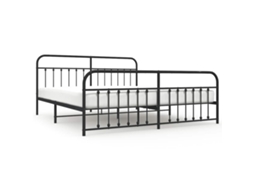 Bed Frame, Bed Frames Vidaxl Preto Aço (193 X 203 Cm)