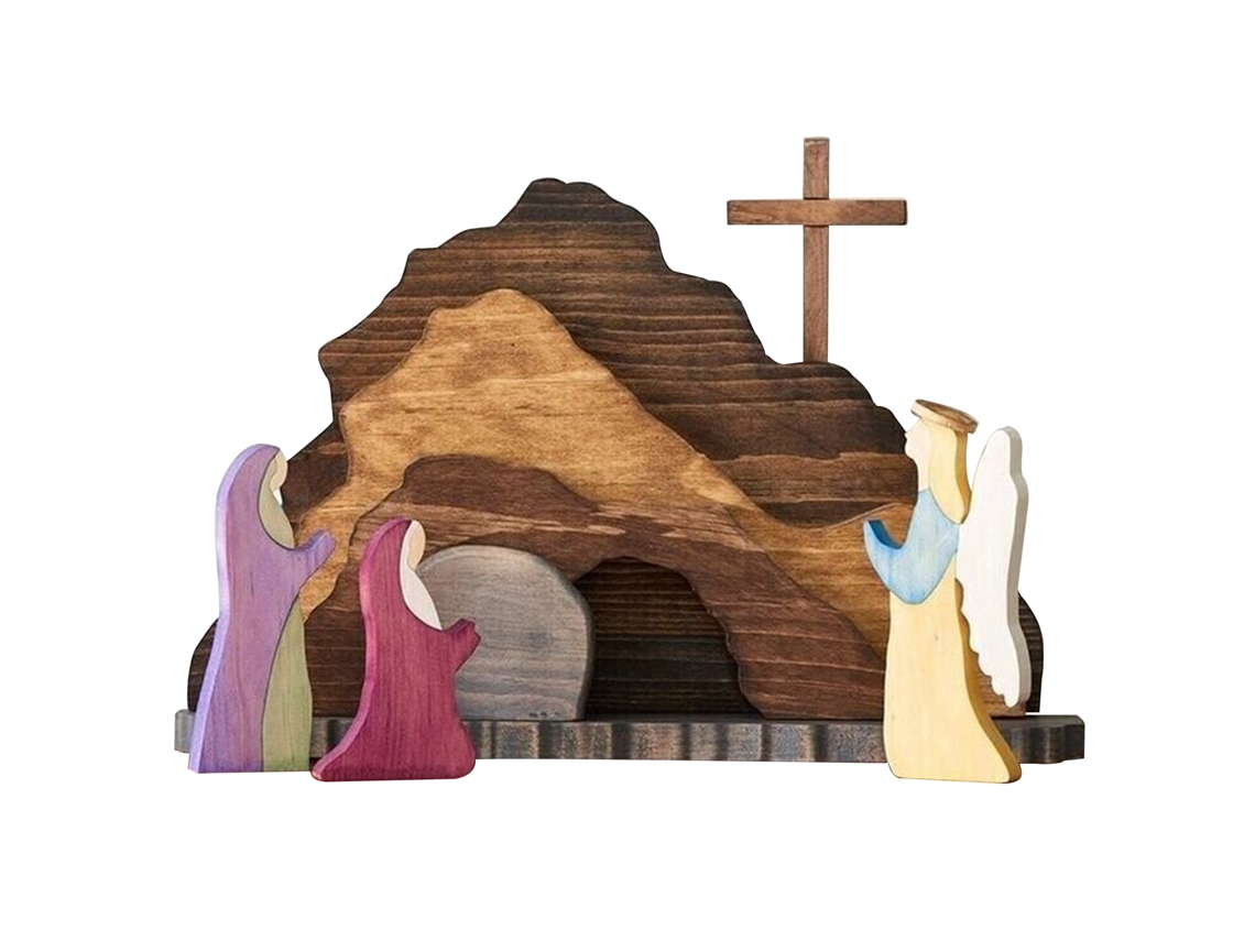 Laxiscreed Cenário De Páscoa Em Madeira Para Decoração De Festa Festiva