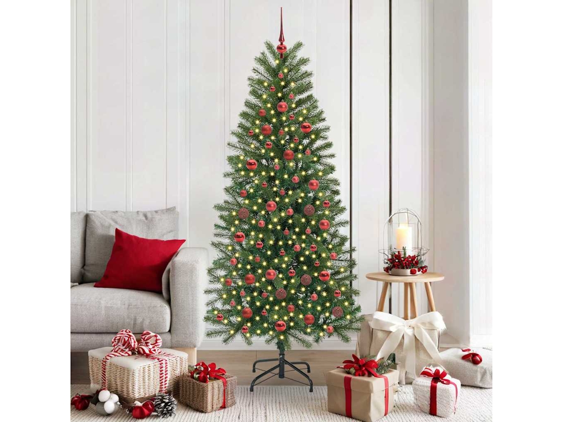Vidaxl Árvore De Natal Artificial Com 300 Leds Verde 180 Cm Pe E Pvc