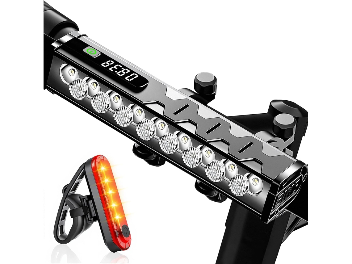 Farol Dianteiro E Lanterna Traseira De Bicicleta Super Brilhante Com