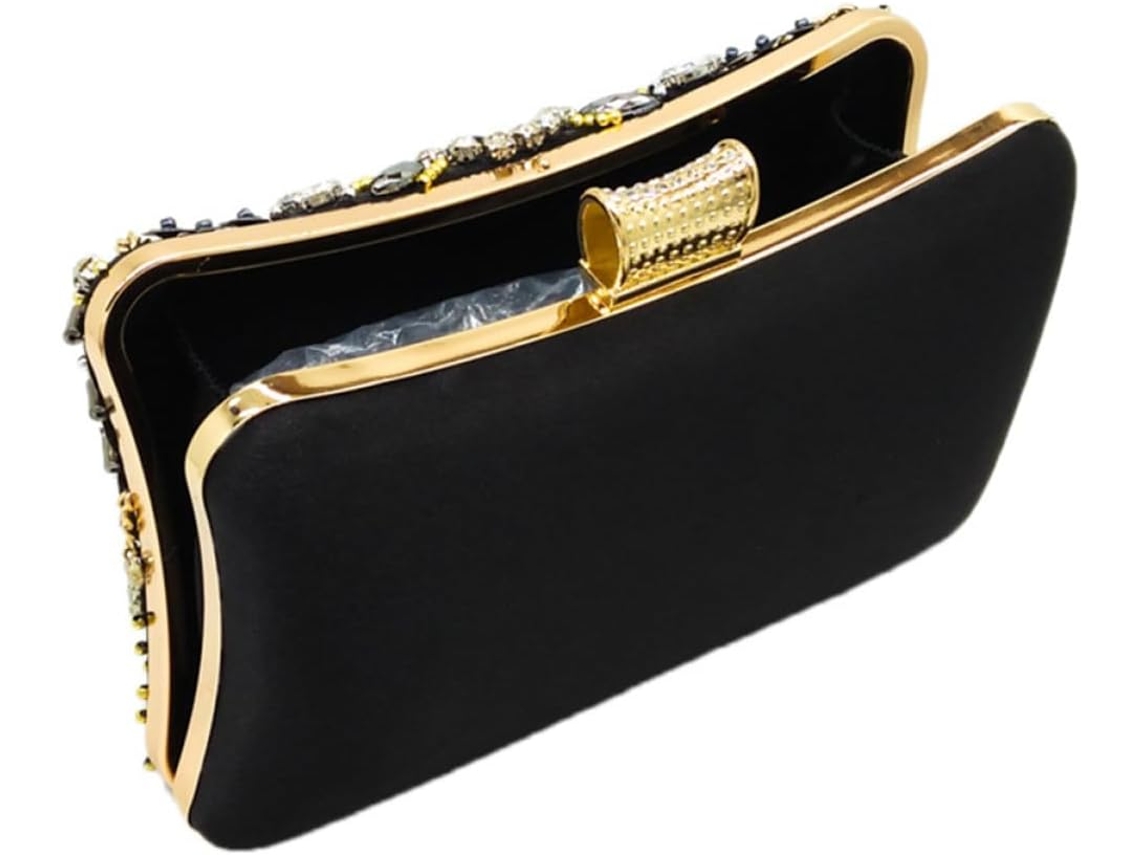 Bolsa De Mão Feminina Para Eventos Noturnos, Com Corrente E Pérolas Bordadas, Ideal Para Casamentos.