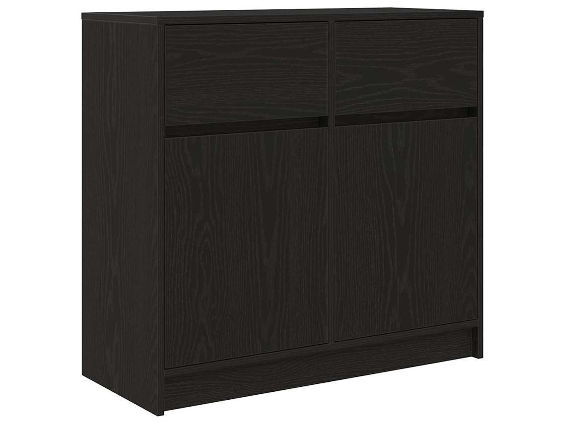 Aparador com Gaveta Carvalho Preto MAISON EXCLUSIVE em Derivados de Madeira (80x34x76 cm)