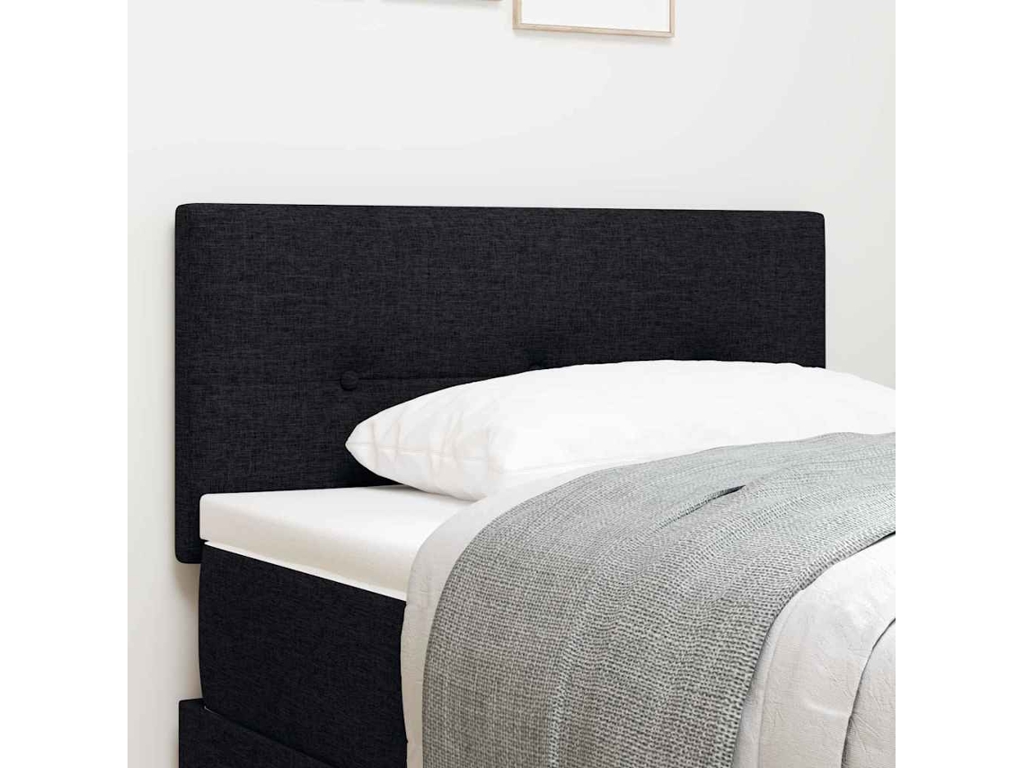 Vidaxl Cabeceira Ajustável Em Altura Com Cabeceira Preto 90 Cm Tecido