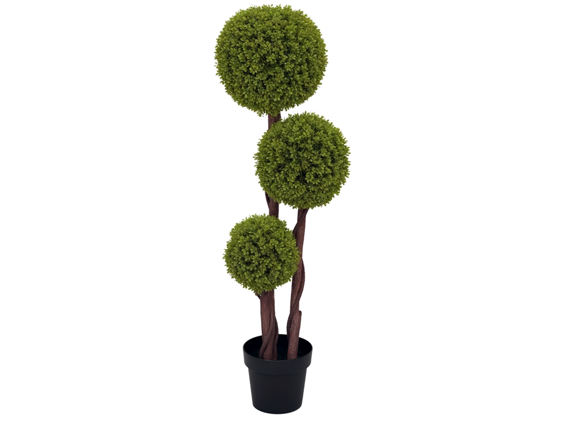 Buxo Artificial Resistente Intempéries Decoração Exterior Verde Preto