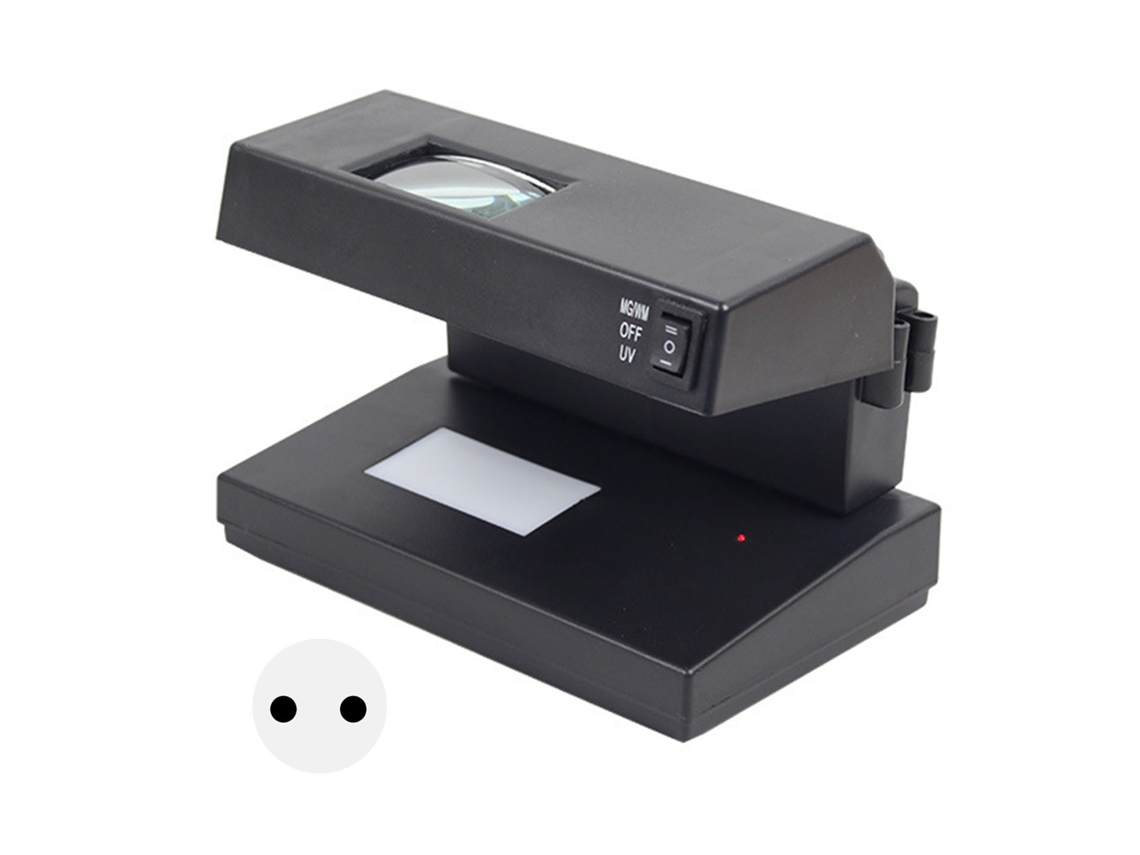 Detector de Notas Falsas Uv Led 15w com Lupa Verificador de Moeda Universal Compacto