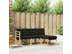 Vidaxl Conjunto De Sofás Para Exterior 4 Unid. Branco E Preto