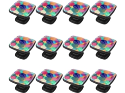 Puxadores Quadrados Para Gavetas De Cômoda, Puxadores Para Armários De Cozinha, 12 Peças, Design Abstrato Com Bolinhas