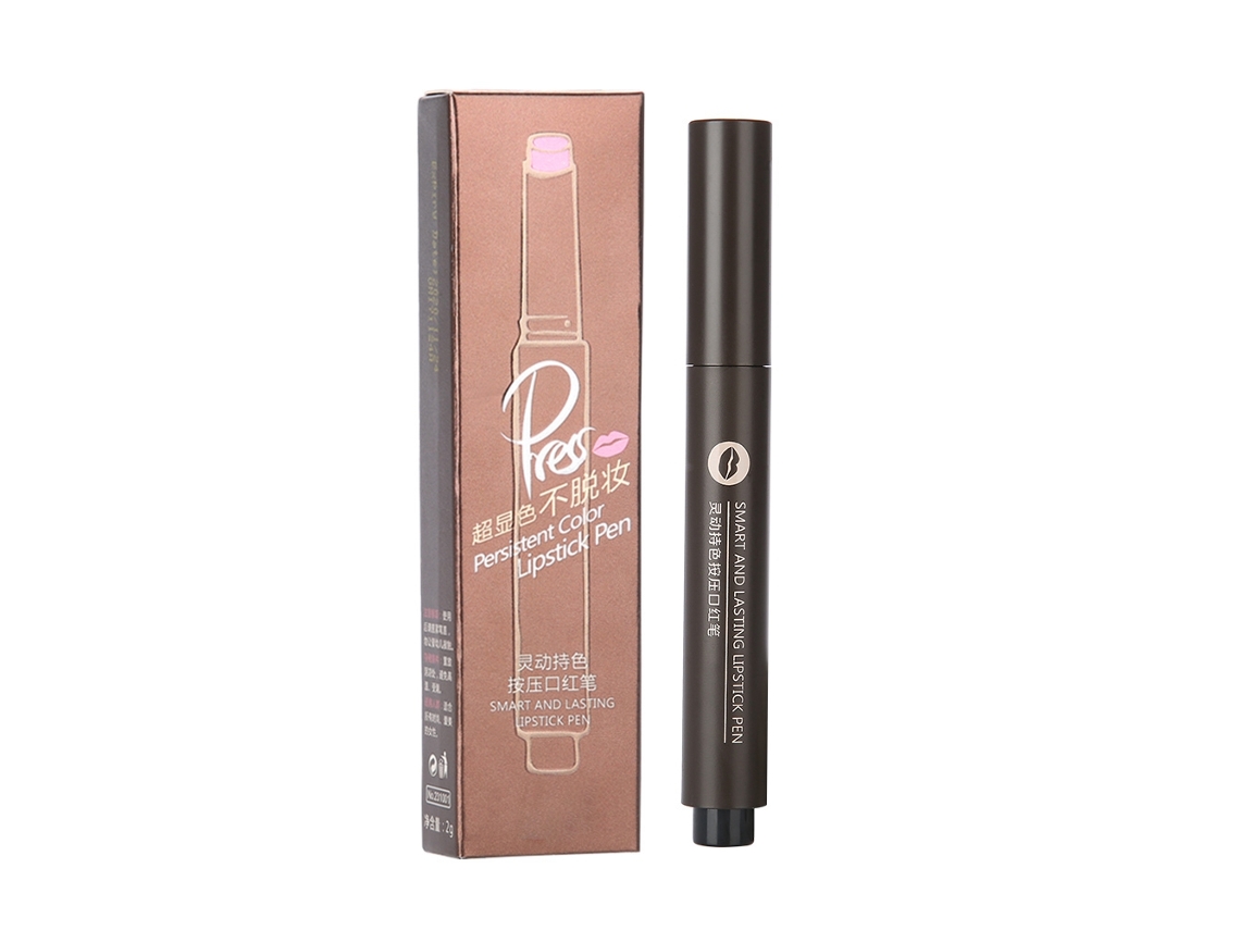 Pintalabios Impermeable De Larga Duración Mate No Pegajoso Con Diseño De Presión 3 Brillo Labial