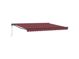 Conjunto 1 Toldo Retrátil Vidaxl Bordô Alumínio (400 × 300 Cm)