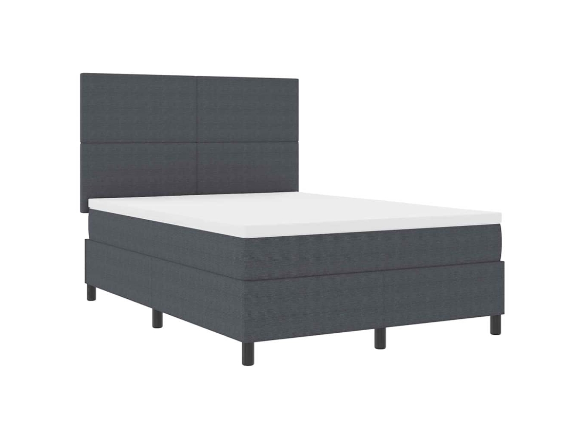 Cama Box Spring Led Cinza Escuro e Branco 140 X 190 Cm MAISON EXCLUSIVE