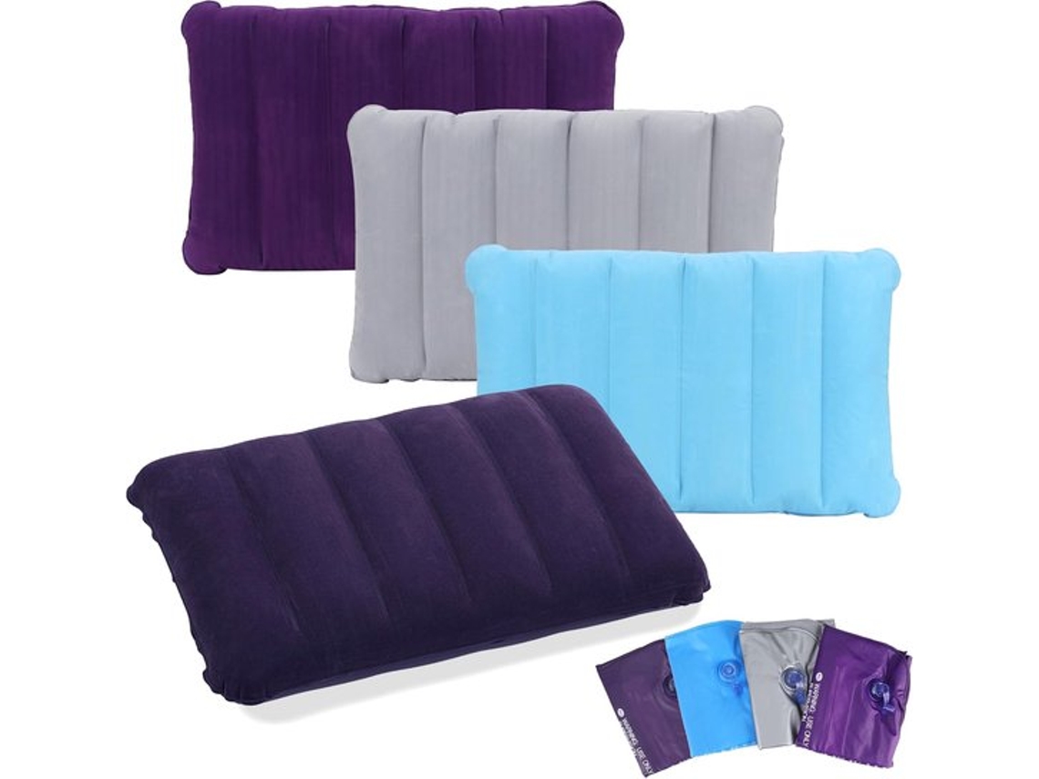 Travesseiro Inflável, Conjunto De 4 Peças, Para Camping E Viagens, Confortável Interiores Carros, Material Macio. Aquaforge
