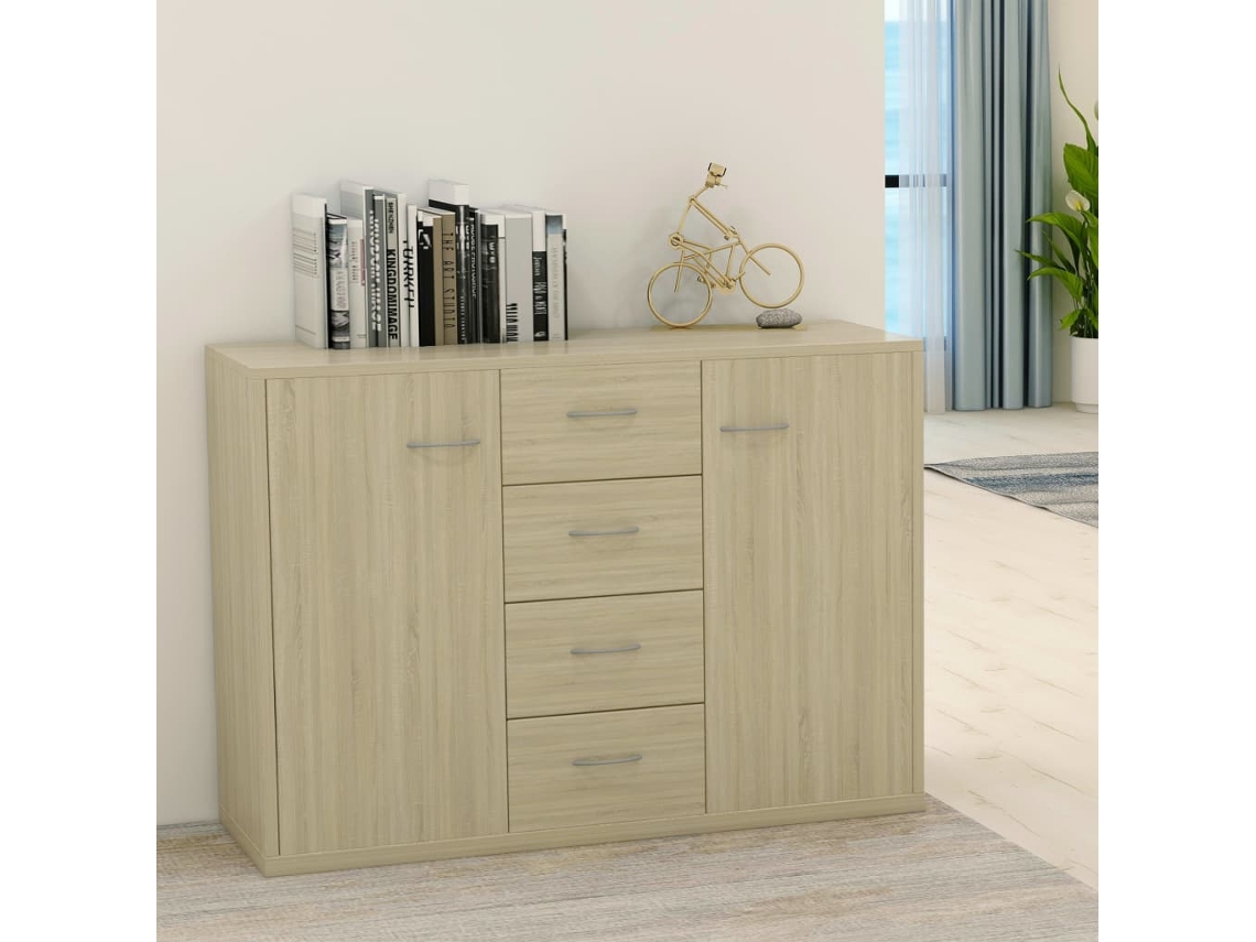 Vidaxl Aparador 88x30x65 Cm Contraplacado Cor Carvalho Sonoma