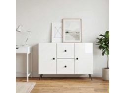 Vidaxl Buffet Branco Brilhante 89 X 34,5 X 60 Cm Derivados De Madeira