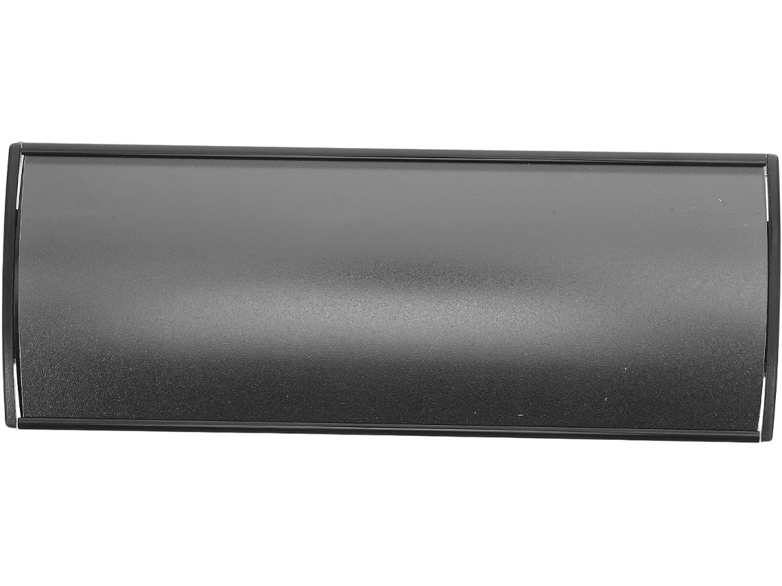 Placas Autoadesivas Para Portas De Escritório Em Liga Alumínio Preta, Com Design Curvo E Moderno, Reposicionáveis Para
