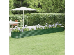 Vidaxl Canteiro Elevado Jardim 440x80x36 Cm Aço Galvanizado Verde