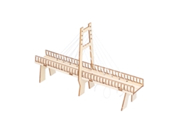 Mali modelo de Ponte Estaiada de Montagem Diy em Madeira Brinquedo Educativo para Crianças Stem