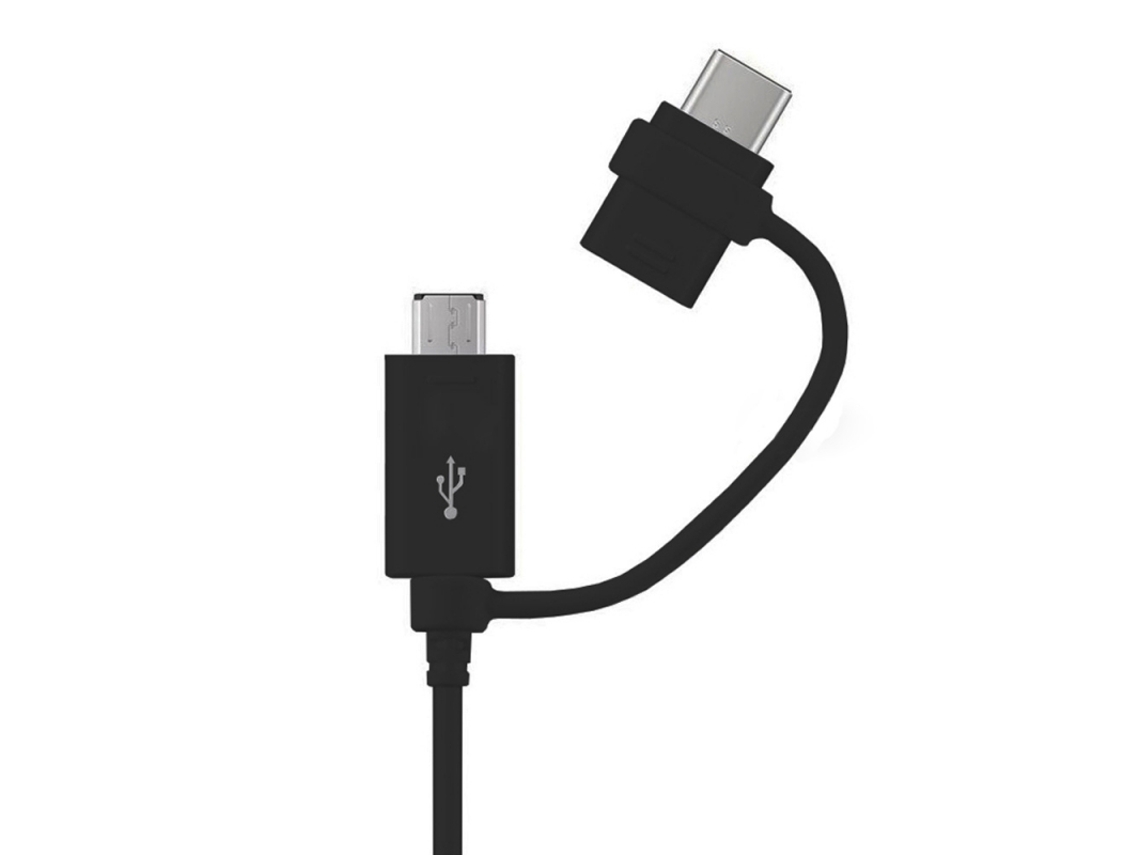 Ep Dg950dbe Câble Data Combo Micro Usb Type C 1.2m Recharge Rapide Noir Samsung (en Vrac)