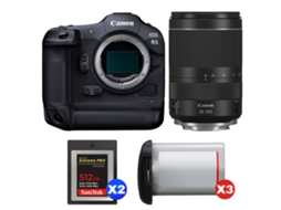 Eos R3 + Rf 24 240mm F/4 6.3 Is Usm + 2 Sandisk 512gb Extreme Pro Cfexpress Type B + 3 Canon Lp e19 + Ebook Pricedirect CANON