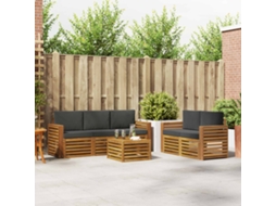 Vidaxl Conjunto De Sofás Para Exterior 6 Unid. Natural E Antracite