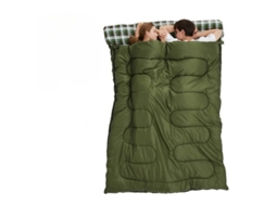 Saco de dormir duplo, quente e impermeável, verde PANOONA