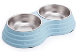 Tigelas Duplas para Ração e Água para Cães, em Aço Inoxidável, com Tapetes Antiderrapantes, Ideais para Filhotes, Cães de Pequeno Porte AQUAFORGE