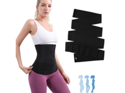 Cinta modeladora ajustável feminina com 5 ganchos, ideal para fitness e esportes. Tamanho P/MARCA