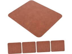 Conjunto De 5 Mouse Pads Vintage Em Couro Sintético Antiderrapante Para Jogos E Escritório Conjunto De 5 Mouse Pads Vintage Em Couro Si Gokoco