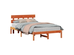 Vidaxl Estrutura Da Cama Castanho 120 X 200 Cm Madeira De Pinho Maciça