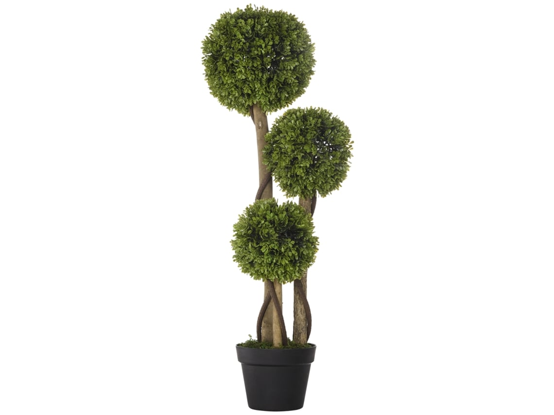 Buxo Artificial 90cm, Vaso, Uv, Verde Claro.-pm