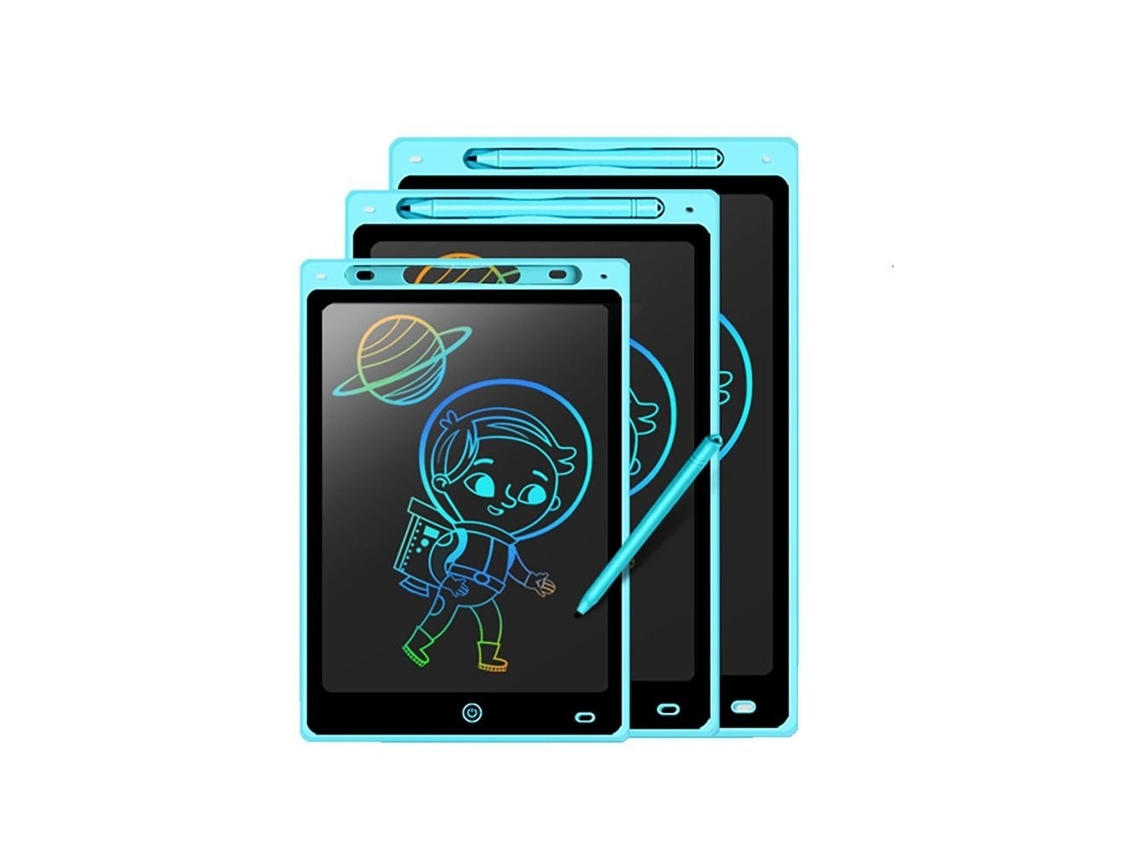Lurelia, Tablet Lcd, 12 Polegadas, Azul, Colorido, Caneta, Apagável, Infantil, Proteção Ocular, Portátil, Trava, Sensível Pressão