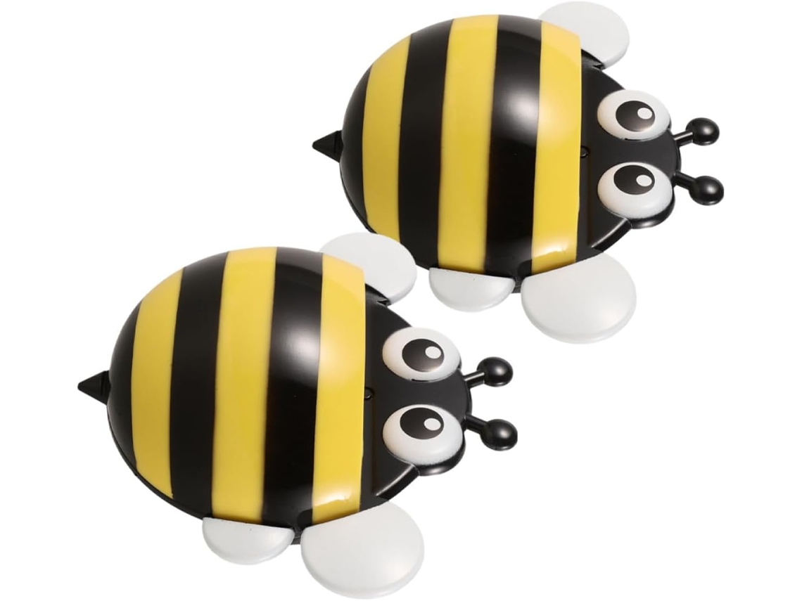 Conjunto de 2 Suportes Magnéticos Plástico para Marcadores, em Formato Abelha Amarela, Quadro Branco e Giz, Ar
