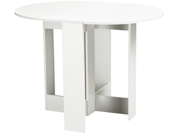 Mesa Dobrável Madeira Melamina Cor Branco 104x76x73,7cm Homcom