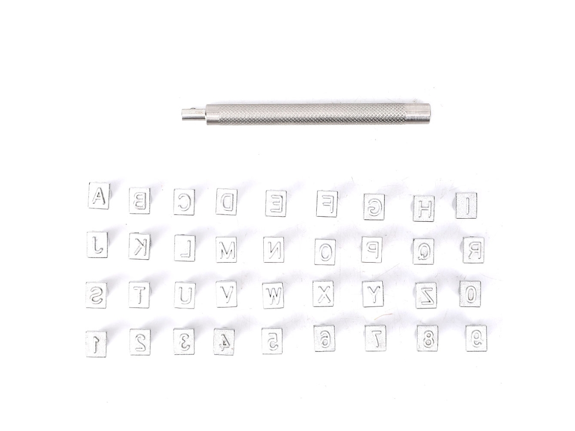 Kit De Ferramentas De Estampagem Para Couro Com 36 Peças Letras E Números 6mm Ferramentas De Estampagem Em Couro