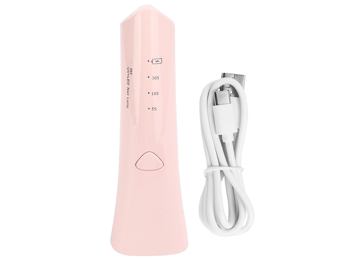 Lâmpada De Unhas Portátil Secador De Esmalte Uv Para Manicura Máquina Multifuncional Detectora De Dinheiro Rosa
