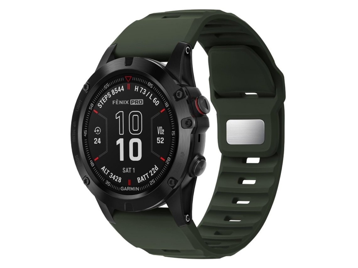 Bracelete para Garmin Fenix 7x / 7x Pro Silicone Estampa Rugosa Liberação Rápida Verde Exército XIAOMOYU