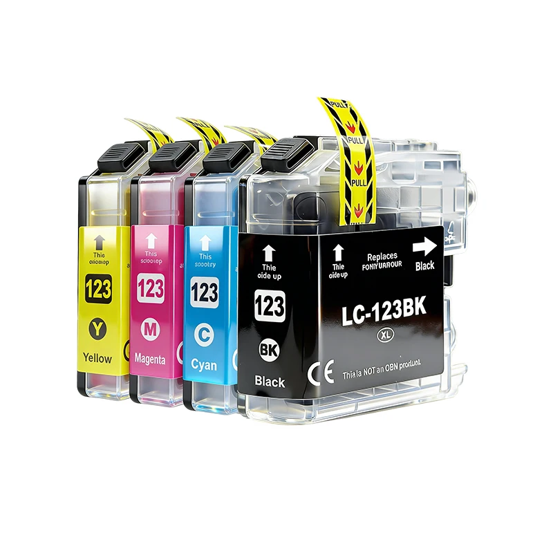 Conjunto de 4 Tinteiros Brother Lc123xl para Mfc j470dw Mfc j650dw Dcp j552dw Dcp j752dw MDUG